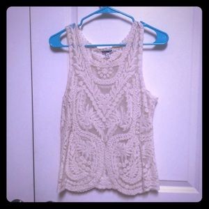 Express sheer lace tank top
